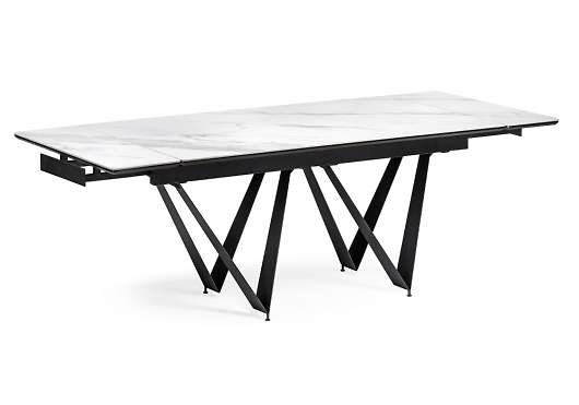 Керамический стол Марвин белый мрамор / черный - купить за 66350.00 руб.