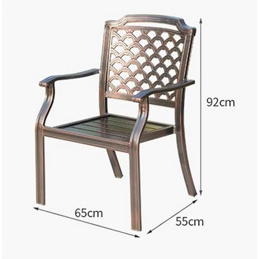 Обеденная группа из литого алюминия стол ФЕНИКС "FENIX" D90 арт.1027 bronze + 4 кресла БОСТОН "BOSTON" арт.6014-4 - купить за 67800.00 руб.