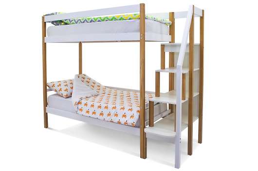 Детская двухъярусная кровать Svogen дерево-белый - купить за 25990.00 руб.