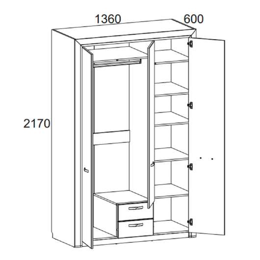 Шкаф 3D2SZ Оливия - купить за 54599.00 руб.