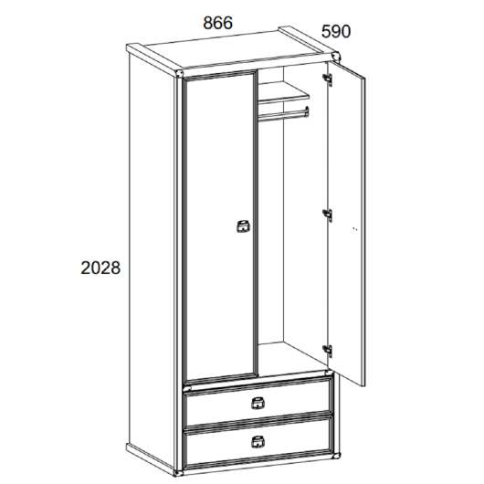 Шкаф 2DG2S Магеллан - купить за 39599.00 руб.