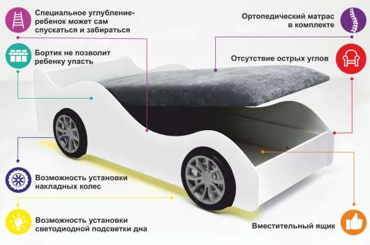 Кровать-машина Хаки с подъемным механизмом - купить за 16990.00 руб.