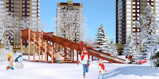 Зимняя деревянная игровая горка Савушка Зима 8 - купить за 219000.00 руб.