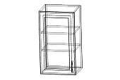 шкаф навесной 1-дверный со стеклом лиана 1