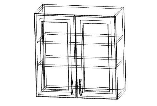 Шкаф навесной 2-дверный со стеклом Натали - купить за 3889.00 руб.