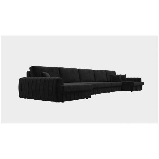 Диван Лига-057 МегаЛонг велюр SEVEN 35 чёрный - купить за 152990.00 руб.