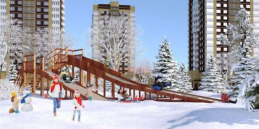 Зимняя деревянная игровая горка Савушка Зима 9 - купить за 379000.00 руб.