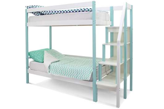 Детская двухъярусная кровать Svogen мятно-белый - купить за 25990.00 руб.