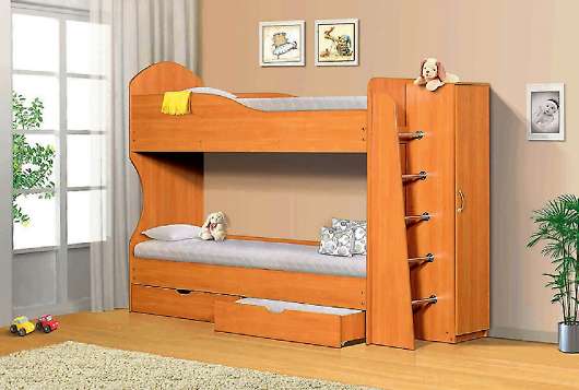 Кровать 2-х ярусная с ящиками и шкафом - купить за 20059.00 руб.