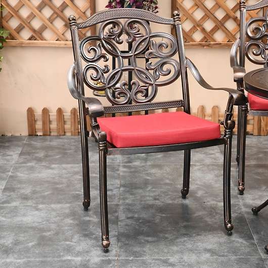Комплект мебели из литого алюминия стол квадратный с керамикой ОПАЛИЯ + 2 кресла ДЖУНГЕН - купить за 39750.00 руб.