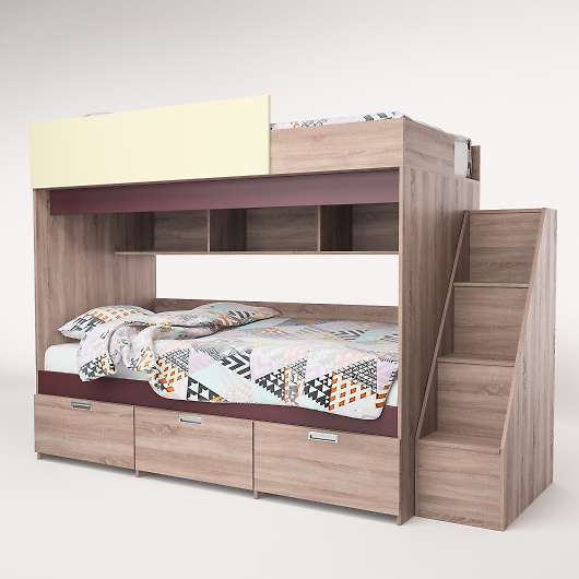 Кровать двухъярусная Бамбино 3-1 КМК 0527 - купить за 44839.00 руб.