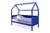 детская кровать-домик мягкий svogen синий