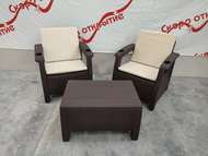 комплект мебели yalta balcony set premium chocolate 7454п