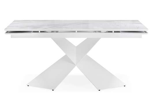 Стеклянный стол Хасселвуд белый мрамор / белый - купить за 51240.00 руб.