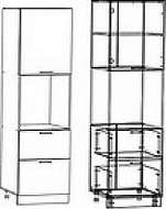 пенал напольный с нишей под духовку с 2мя ящиками дина шпд2я 600