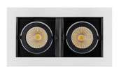 встраиваемый светильник arlight cl-kardan cl-kardan-s180x102-2x9w day (wh-bk, 38 deg)