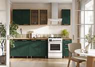 Кухня Ирис 2,0 м Компановка №2  Дуб Крафт Золотой/Браш Грин кухня ирис 2,0 м компановка №2  дуб крафт золотой/браш грин