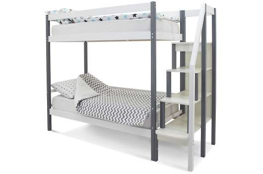 Детская двухъярусная кровать Svogen графит-белый - купить за 25990.00 руб.