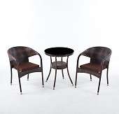 комплект мебели стол венеция + 2 кресла греция dark brown арт.78180/572020-1-2