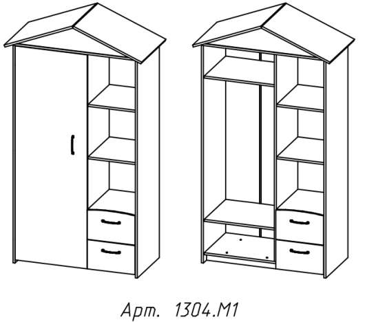 Шкаф Домик 1304 - купить за 10150.0000 руб.