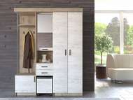 прихожая елена 3 дуб серый крафт/дуб белый крафт