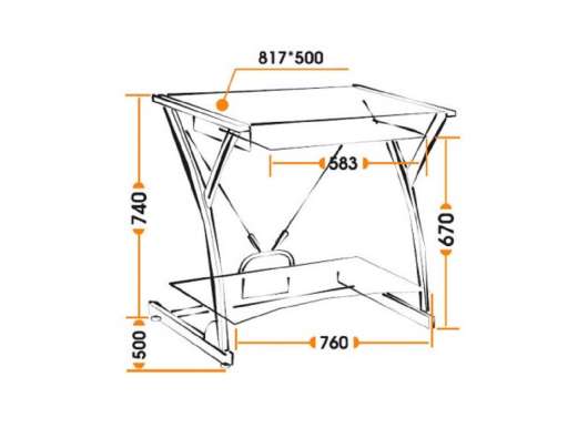 Стеклянный компьютерный стол Дарк Вэйдер - купить за 6290.0000 руб.