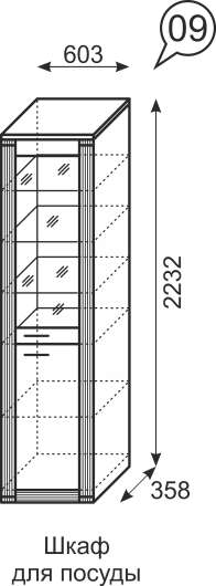 Шкаф для посуды №9 Париж - купить за 14686.00 руб.