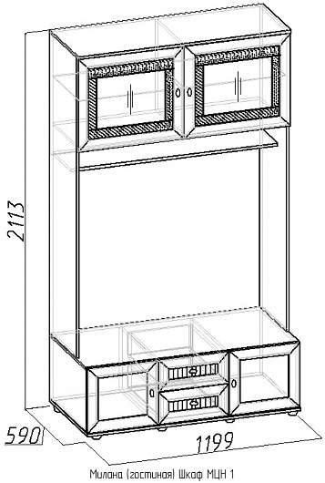 Шкаф МЦН-1 Милана - купить за 7964.00 руб.