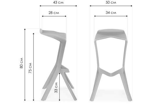 Барный стул Mega grey - купить за 2670.00 руб.