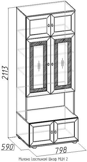 Шкаф МЦН-2 Милана - купить за 10386.0000 руб.