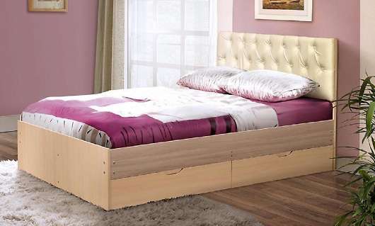 Кровать с мягкой спинкой и 2-мя ящиками - купить за 14562.00 руб.
