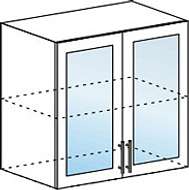 шкаф верхний со стеклом юлия швс 800