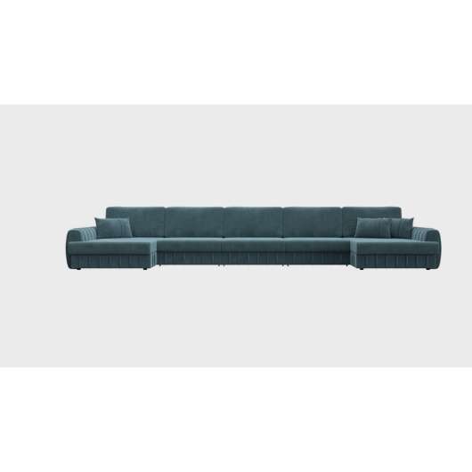 Диван Лига-057 МегаЛонг велюр SEVEN 113 бирюзовый - купить за 152990.00 руб.