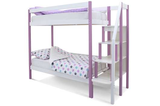 Детская двухъярусная кровать Svogen лаванда-белый - купить за 25990.00 руб.