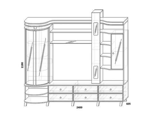 Шкаф комбинированный с витриной Орфей-11 КМК 0364.1 - купить за 0.00 руб.