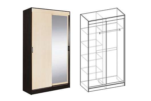 Шкаф 2х створчатый с 1 зеркалом Светлана - купить за 23224.00 руб.