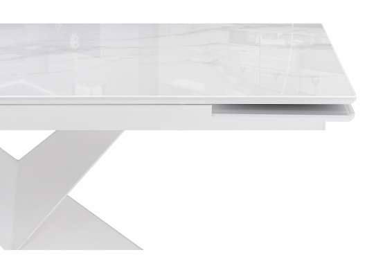 Стеклянный стол Хасселвуд белый мрамор / белый - купить за 51240.00 руб.