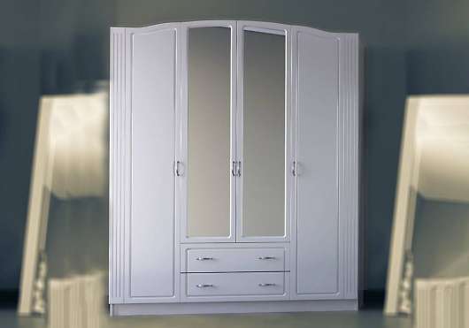 Шкаф 4-х дверный с зеркалом Евгения - купить за 0.00 руб.