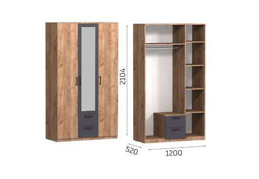 Шкаф 3-х дверный с ящиками Эконика - купить за 18515.00 руб.