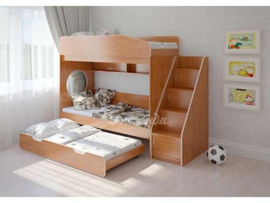 Трехъярусная выкатная детская кровать Легенда 10.5 - купить за 33406.00 руб.