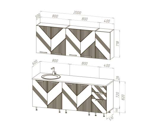 В продаже Кухня Ирис 2,0 м Дуб Крафт Золотой/Браш Вайт Кухня Ирис 2,0 м Дуб Крафт Золотой/Браш Вайт - купить за 34630.00 руб.