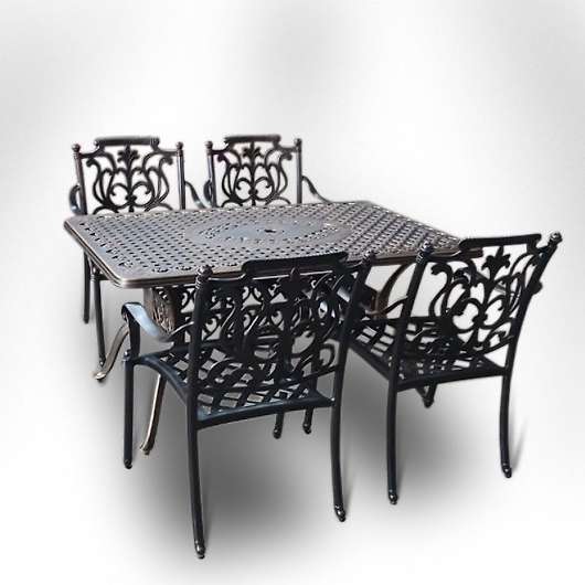 Мебель из литого алюминия набор: стол ВУЛКАН + 4 кресел Миранда - купить за 97050.00 руб.