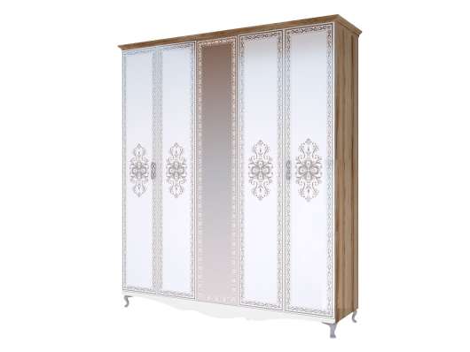 Шкаф-гармошка для одежды 5-ти дверный с 1 зеркалом Династия - купить за 0.0000 руб.