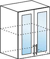 шкаф верхний со стеклом дина швс 600