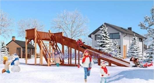 Зимняя деревянная игровая горка Савушка Зима 6 - купить за 209000.00 руб.
