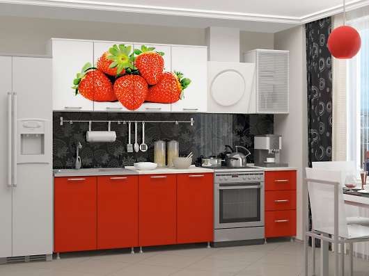 Кухня с фотопечатью Клубника (Альбина) - купить за 26477.00 руб.