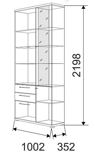 Шкаф комбинированный 2-х дверный 01 Вива - купить за 17395.0000 руб.