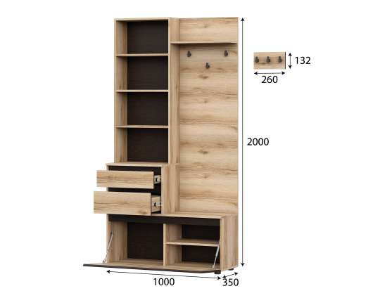 Вешалка с зеркалом Берген - купить за 12180.00 руб.