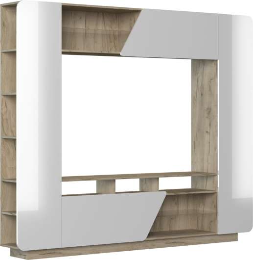 Стенка Марсель 2 Дуб Серый Крафт/Белый Глянец - купить за 45837.00 руб.