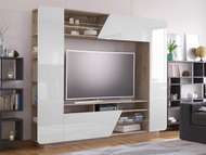 стенка марсель 2 дуб серый крафт/белый глянец